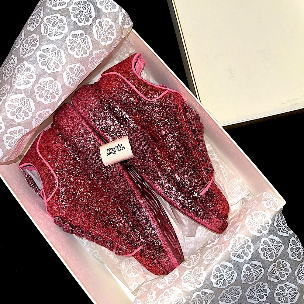 COPY - ALEXANDER💝MCQUEEN SNEAKERS PINK GLITTER LIMITED EDITION SIZE 39! NEW W/B…